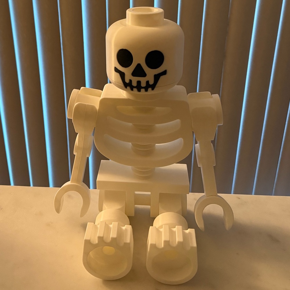 Building Brick Style Giant White Skeleton Minifigure Decor - Picture 5 of 9